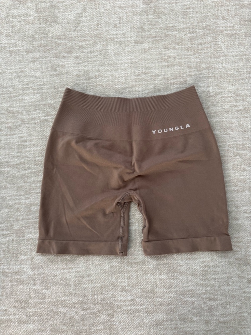 YoungLA Core Seamless Shorts — Tan Suede